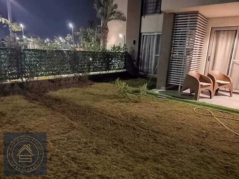 Resale Fully finished ground with garden apartment for sale in Palm Parks Palm Hills , 5 minutes form Sheikh Zayed City 1