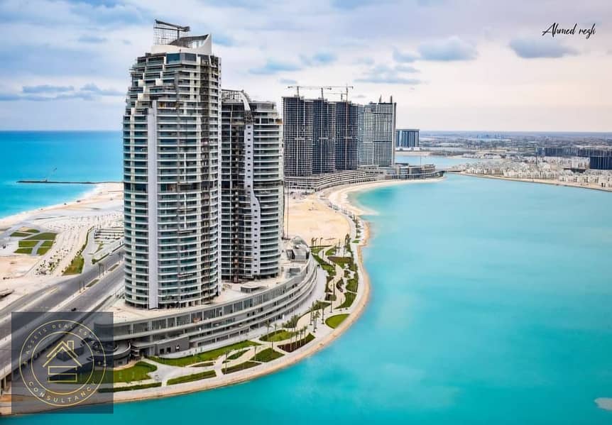 Own a luxuries Fully Finished Apartment , first row on Sea in Alamien Towers North Coast with a several Payment plans starting from 3 years up to 10Y 0