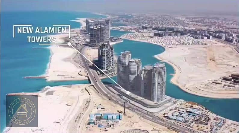 Own a luxuries Fully Finished Apartment , first row on Sea in Alamien Towers North Coast with a several Payment plans starting from 3 years up to 10Y 1