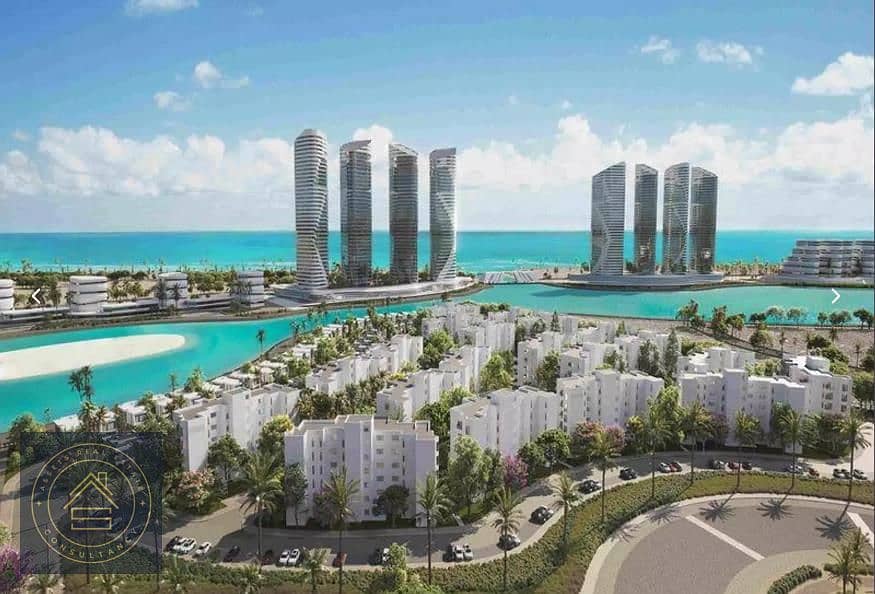 Own a luxuries Fully Finished Apartment , first row on Sea in Alamien Towers North Coast with a several Payment plans starting from 3 years up to 10Y 12