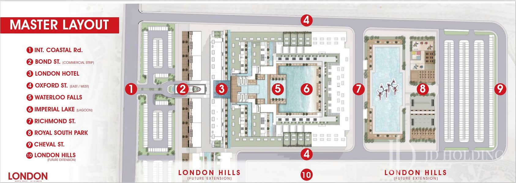 Chalet 65 meters VICTORIA with garden 22 meters for sale in London project by JD Holding Company in New Alamein, North Coast, Royal Coast area 2