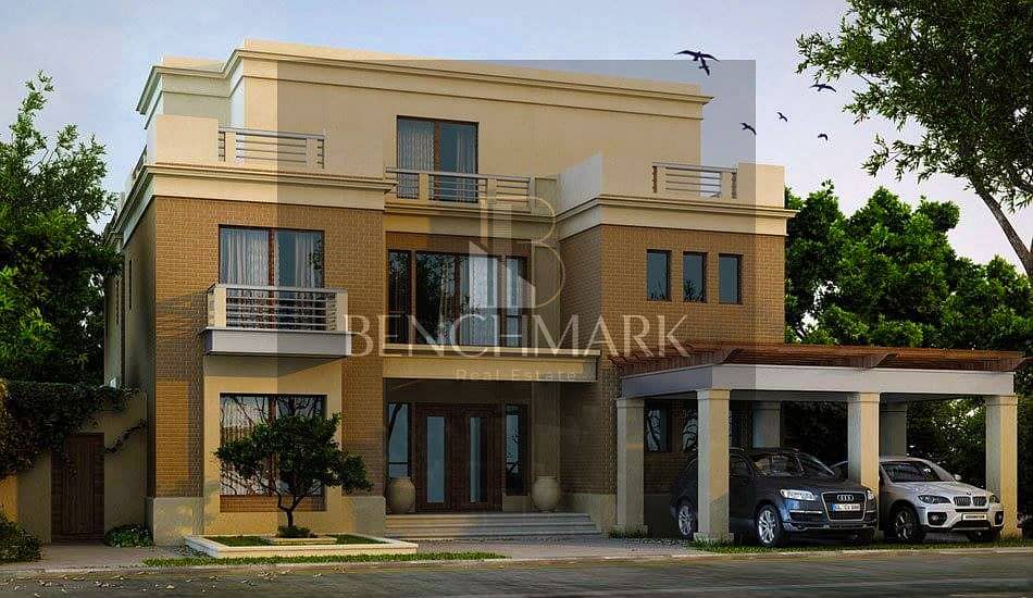 Standalone Villa, 156m, with a 66m garden, for sale in Taj City Compound, along Al Thawra Street, New Cairo, near Heliopolis and Nasr City 1