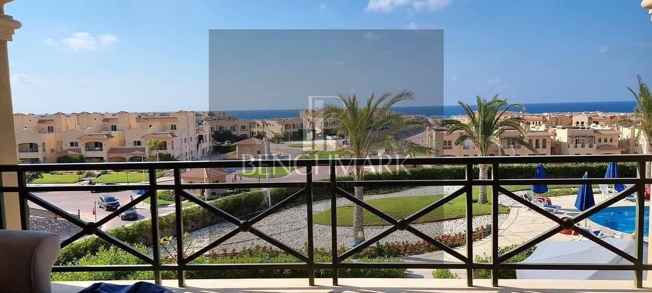 Chalet first floor 130m for sale in La Vista Gardens Ain Sokhna, 8km from Porto Sokhna, Landscape pool View, installments over 7 years without over 2