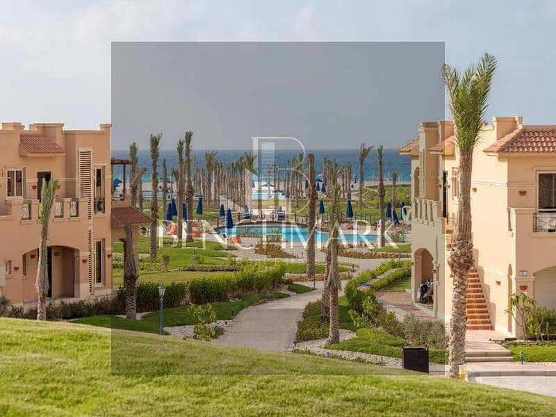 Chalet for sale, 150 meters, double view, La Vista Bay Village, North Coast, finished, installments over 7 years, next to Sol Emaar and Mountain View 13