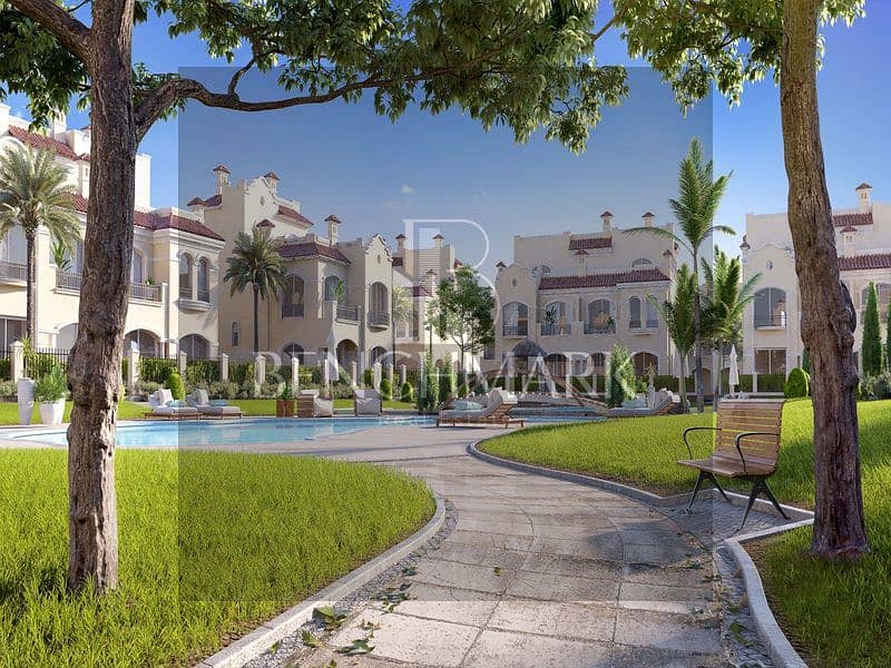 Townhouse villa 230 meters for sale, immediate delivery in La Vista City Compound, New Cairo, next to the Fifth Settlement, with a 30% discount 20