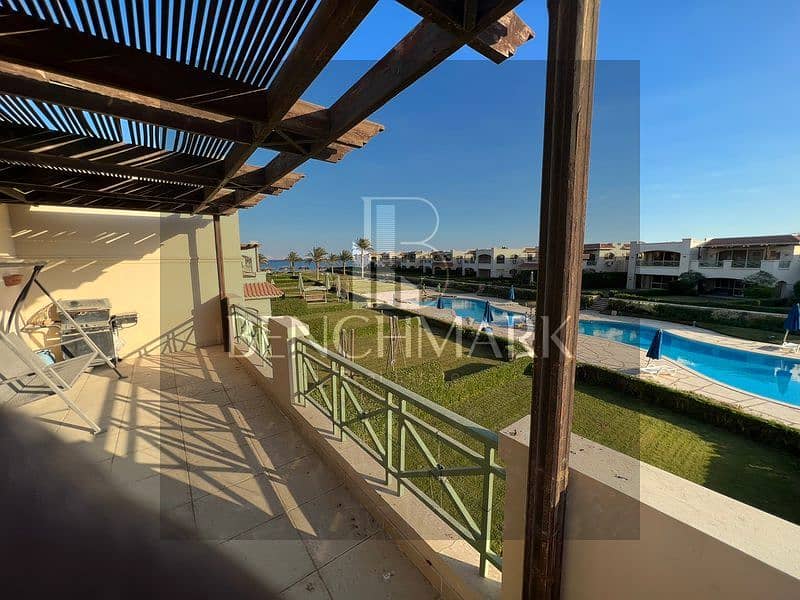 Penthouse chalet for sale, immediate delivery, 190 square meters, finished, in La Vista Topaz Ain Sokhna Village, next to Porto Sokhna, double view 5