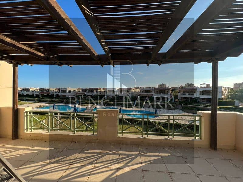 Penthouse chalet for sale, immediate delivery, 190 square meters, finished, in La Vista Topaz Ain Sokhna Village, next to Porto Sokhna, double view 6