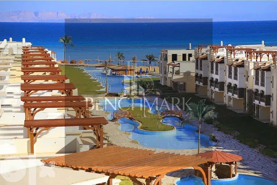 Standalone villa for sale, fully finished, first row to the sea, 5 rooms, in Blue Blue Ain Sokhna Village, next to Mountain View and Porto 19