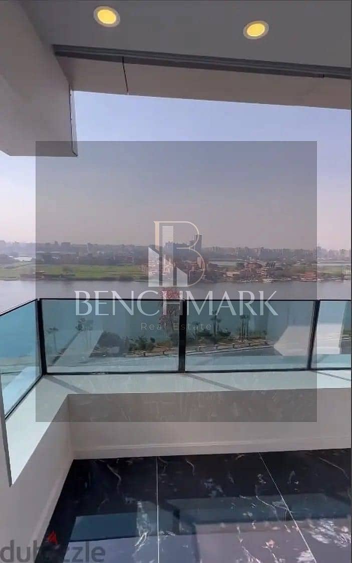 Apartment 90 m for sale ready with furniture, ACs delivery soon in Reve du Nil Tower Maadi next to Hilton view of Nile operating with highest return 5