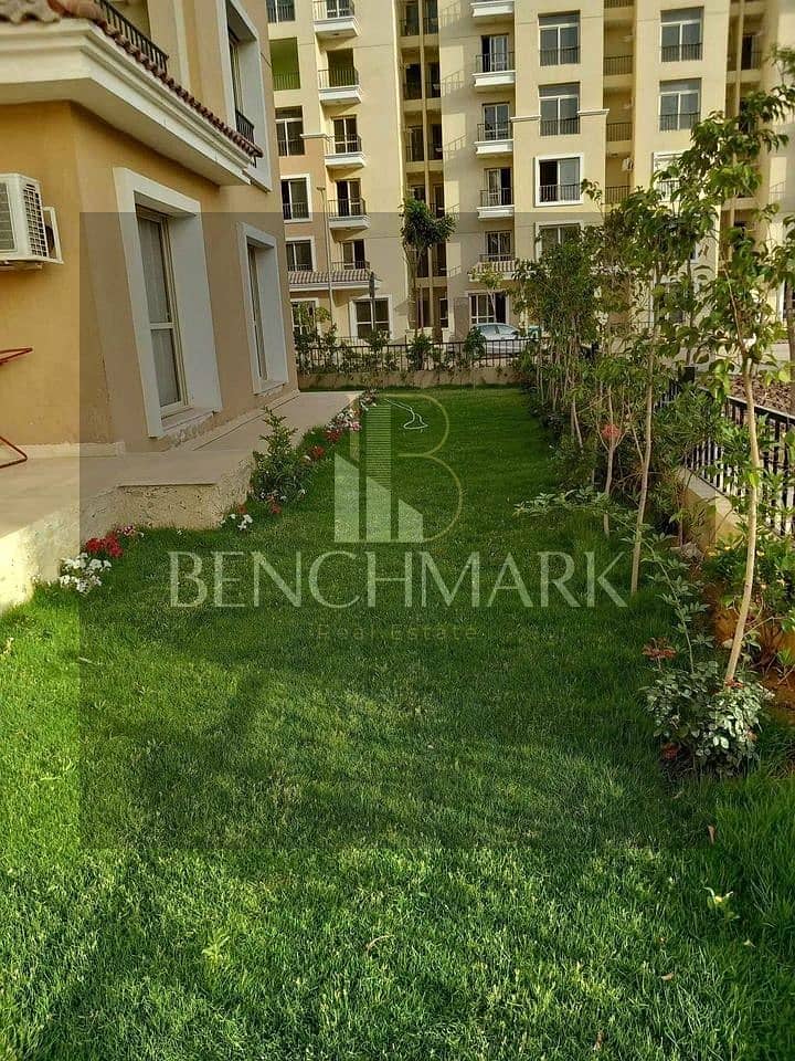 Garden Duplex apartment for sale 206m Sarai New Cairo Mostakbal City next to Madinaty with 42% discount for cash and the remaining installments over 6 0