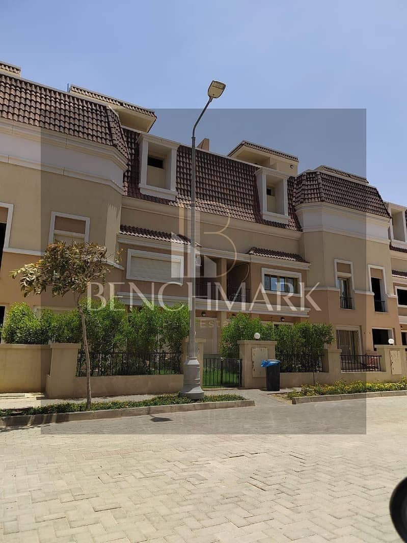 S Villa Corner for sale 212 m in Sarai Compound, New Cairo, Mostakbal City, next to Madinaty and Mountain View, installments over 8 years 8