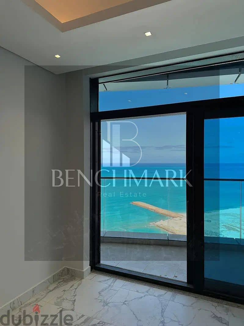 For sale a fully finished apartment on the 19th floor in the New Alamein Towers North Coast immediate delivery view sea and lagoon in installments 1