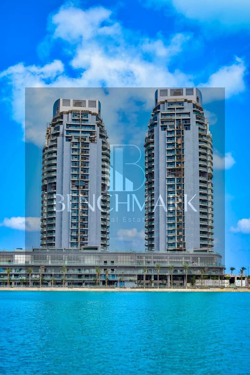 For sale a fully finished apartment on the 19th floor in the New Alamein Towers North Coast immediate delivery view sea and lagoon in installments 10