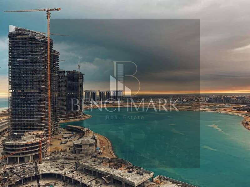 For sale a fully finished apartment on the 19th floor in the New Alamein Towers North Coast immediate delivery view sea and lagoon in installments 13