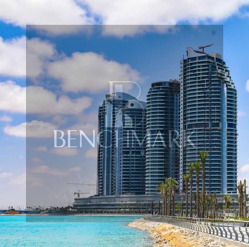 For sale a fully finished apartment on the 19th floor in the New Alamein Towers North Coast immediate delivery view sea and lagoon in installments 14