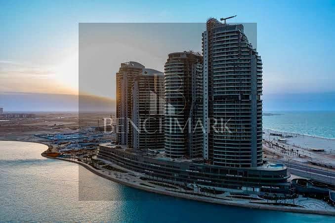 For sale a fully finished apartment on the 19th floor in the New Alamein Towers North Coast immediate delivery view sea and lagoon in installments 15