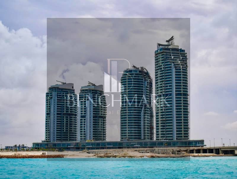 For sale a fully finished apartment on the 19th floor in the New Alamein Towers North Coast immediate delivery view sea and lagoon in installments 19