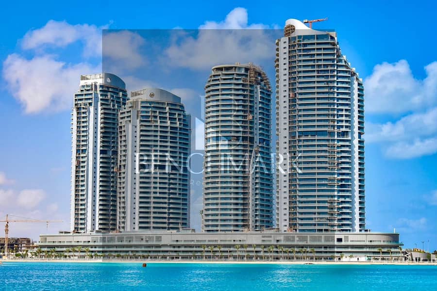 For sale a fully finished apartment on the 19th floor in the New Alamein Towers North Coast immediate delivery view sea and lagoon in installments 29