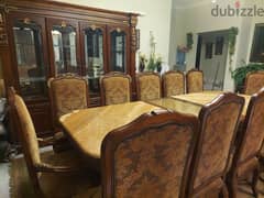 Full Dinning room Classic  بوفيت + سفرة  ١٢ كرسى+ نيش