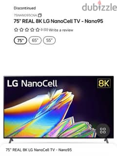 75" NANO95 LG NanoCell TV 8K with AI ThinQ