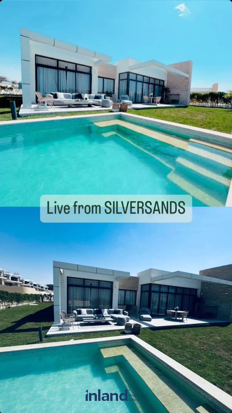 شاليه للبيع 139متر في سيلفر ساندس الساحل الشمالي - Silver Sands North Coast  فيو لاجون متشطب بالكامل بالتكيفات 1