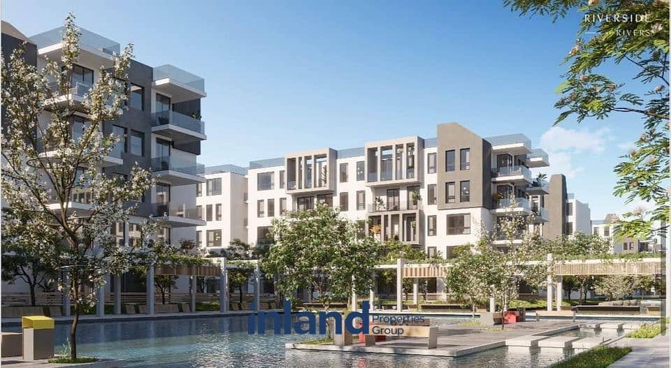 دوبلكس جاردن Duplex  للبيع في نيو زايد  مع تطوير مصر 5% في مشروع ريفرز \ RIVERS NEW ZAYED  علي المحور و امام مطار اسفينكس 6