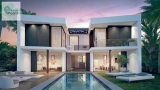 Own a 4-bedroom corner townhouse villa with a very special layout with Palm Hills in an integrated services compound in October, Badya Palm Hills Comp