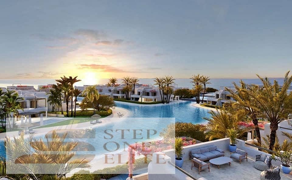 Twin house villa with 4 rooms and garden with direct sea view in Cali Coast project - Ras El Hekma 5