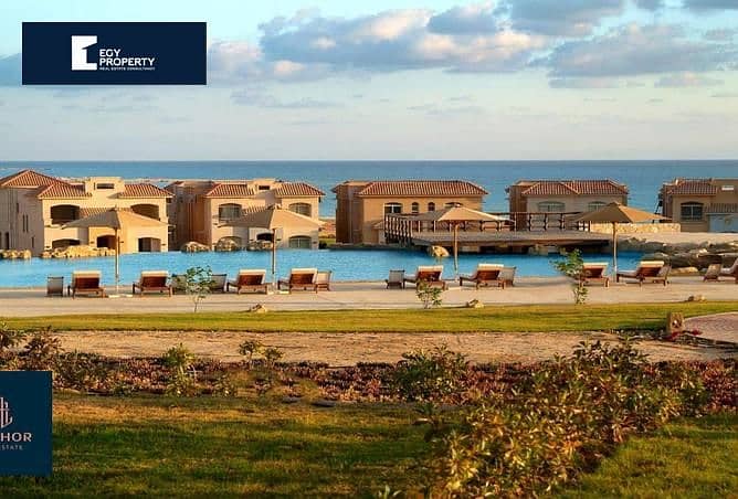 أقل مقدم لتوين هاوس مطل على البحر تشطيب كامل للبيع في تلال نورث بالتقسيط على 7 سنوات Telal North Coast 1