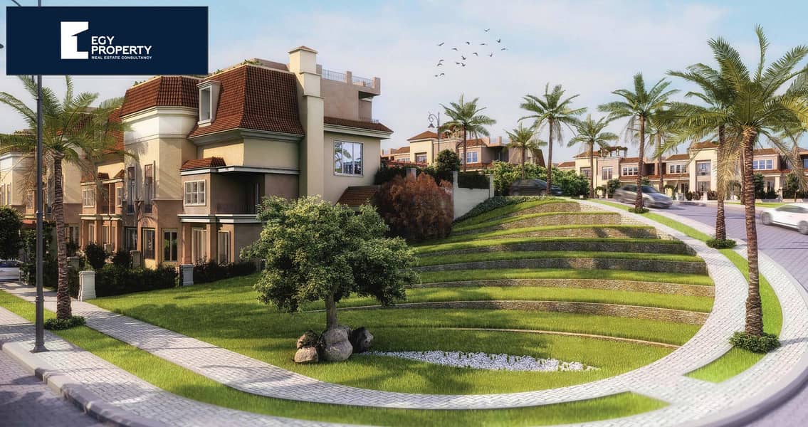 Own a 3 bedrooms with garden Apartment in New Cairo with 5% down payment and rest over 8 years in Sarai 8