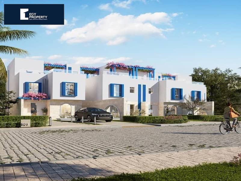 3 bedrooms with garden 1 year delivery Pool View 7 years installments Fully finished  in North Coast 4