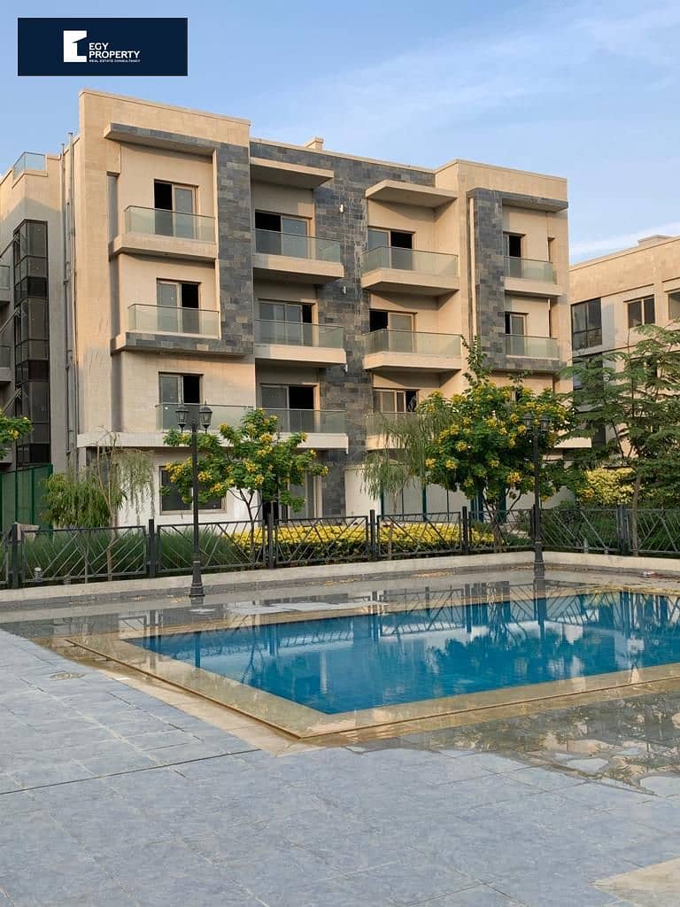 Ready to deliver 3 bedrooms apartment with garden with 5 years installments for sale  in New Cairo Golden Square 3