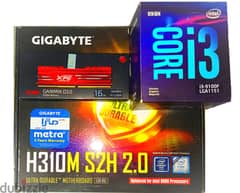 i3 9100F + Gigabyte H310M S2H DDR4 + RAM 16G 3000MHz جيل تاسع