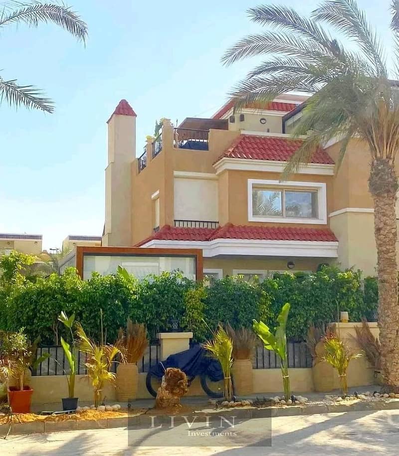 standalone villa for sale, 206 m, next to Madinaty, in Sarai Compound, at the entrance to Mostakbal City,double view,in installments 16