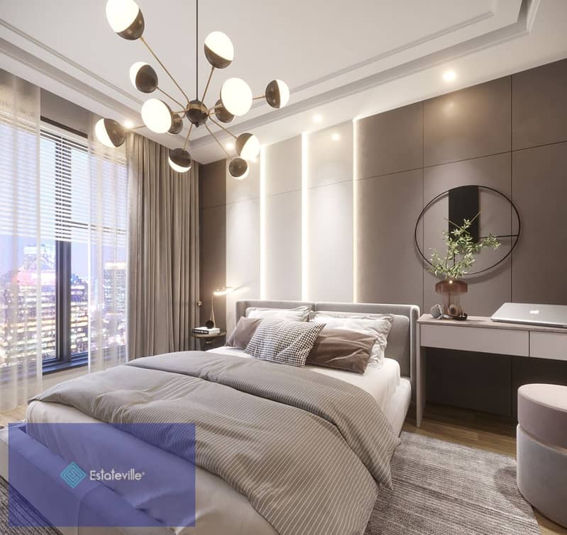 50% hotel share in the tourist promenade, super luxurious finishing with furnishings under the management of Concorde El Salam, fixed in the contract. 6