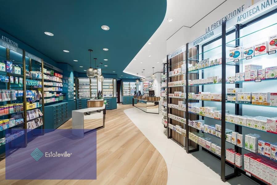 A pharmacy that serves an entire medical building that serves 2 hospitals, 110 square meters + 40 square meters outdoor space 3