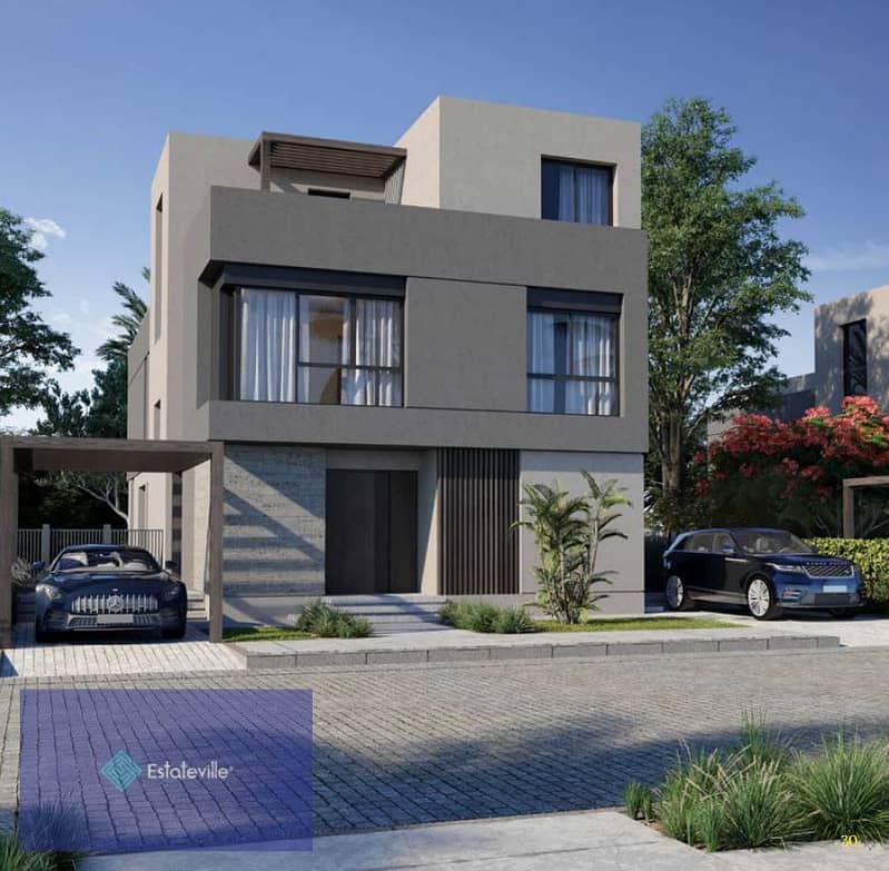 Townhouse Corner for sale in The Valley Compound, Hassan Allam Company, in installments over 8 years, with only 5% down payment 1