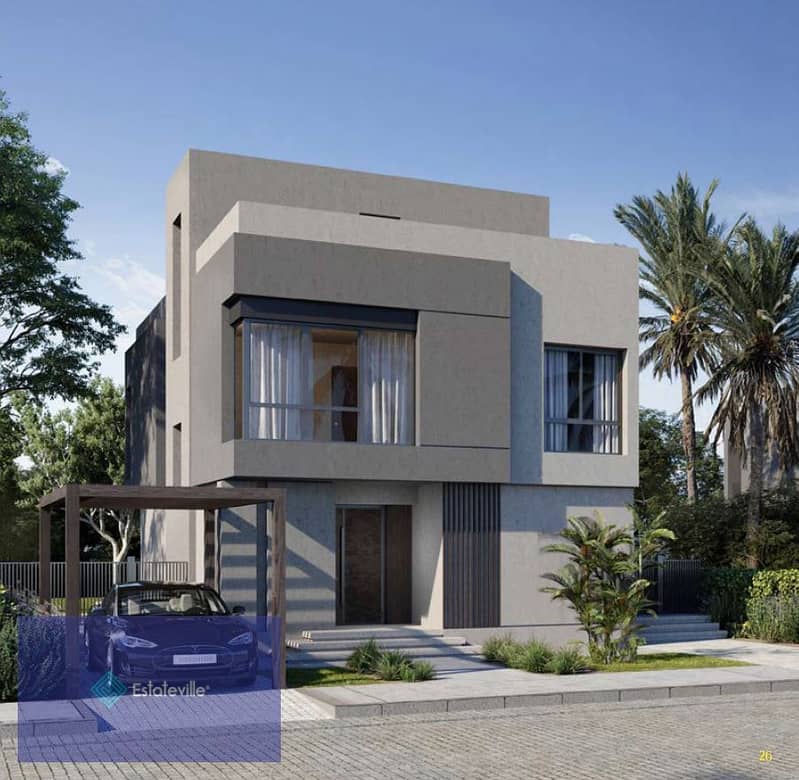 Townhouse Corner for sale in The Valley Compound, Hassan Allam Company, in installments over 8 years, with only 5% down payment 5