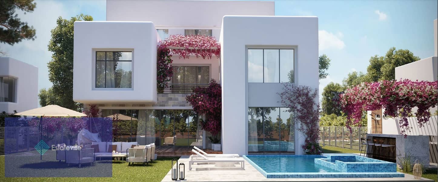 Fully finished twin villa for sale in installments over 8 years, , on the lagoon in Sidi Abdel Rahman on the North Coast 0