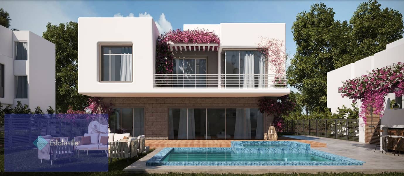 Fully finished twin villa for sale in installments over 8 years, , on the lagoon in Sidi Abdel Rahman on the North Coast 3