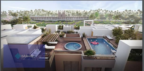 Finished villa with a 15% discount, water feature and landscape view in front of Mazar Garden in installments