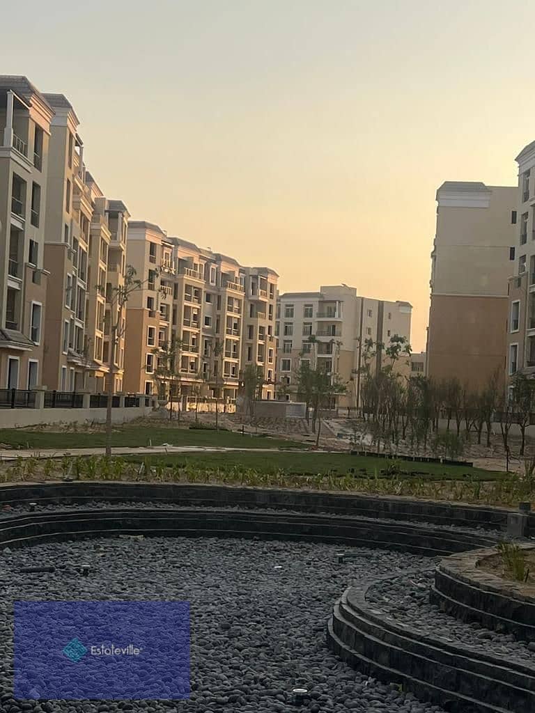 Two-bedroom apartment in the largest compound in Mostakbal 1,300 acres next to Madinaty and on the Suez Road, already living with a 5% down payment an 8