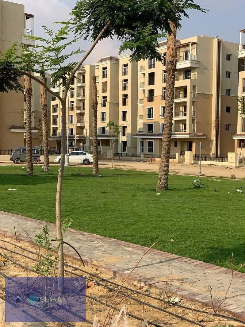 Two-bedroom apartment in the largest compound in Mostakbal 1,300 acres next to Madinaty and on the Suez Road, already living with a 5% down payment an 10