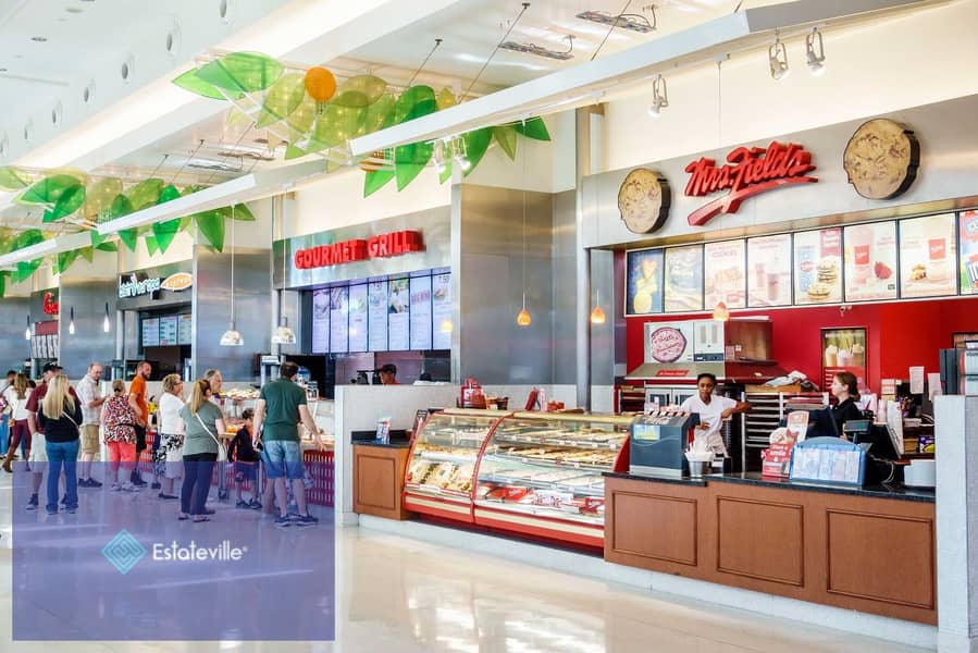 A restaurant in the food court in Out Area on the eastern axis, next to the monorail station, the Masr Mosque and the gold market, with the lowest dow 2