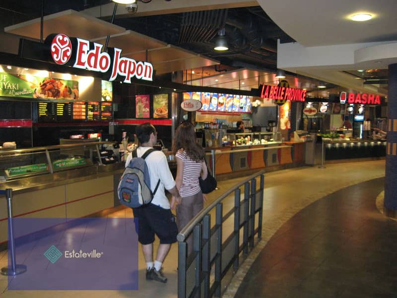 A restaurant in the food court in Out Area on the eastern axis, next to the monorail station, the Masr Mosque and the gold market, with the lowest dow 3