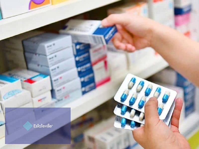 Exclusive pharmacy in a separate medical building in front of the sports city in the middle of more than 250 thousand people in a main square at the e 9