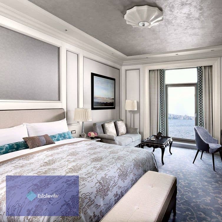 A fully furnished hotel room, in partnership with the Concorde El Salam Hotel, with a 10% down payment and payment facilities, with an annual profit o 1