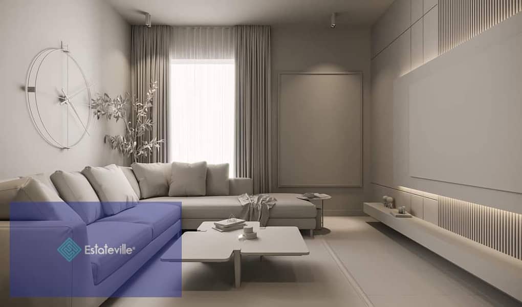 With a down payment of 414 thousand, you will invest in a two-room apartment with a distinctive view on the university and the hotel, and you will pay 0