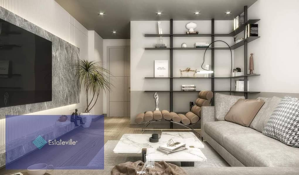 With a down payment of 414 thousand, you will invest in a two-room apartment with a distinctive view on the university and the hotel, and you will pay 1