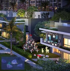 With a 10% discount, you will own a twin house of 277 meters + a garden of 195 meters on the central axis and the Green River and steps from the Embas